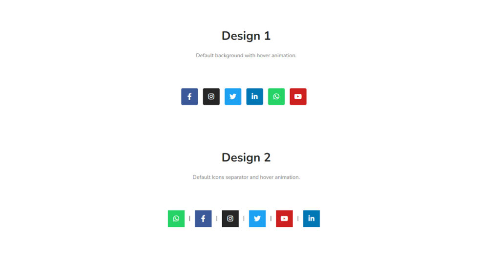 Social Icons widget in Elementor