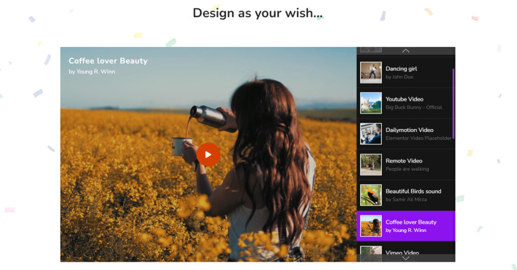 Video Gallery Widget for Elementor Websites, Video Gallery Designs, Youtube, Vimeo